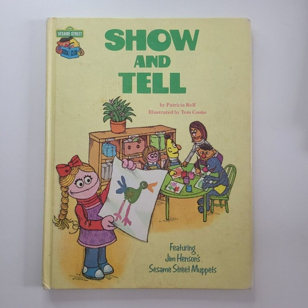 Sesame Street Show and Tell Burt Ernie Grover Book Vintage 80s Muppet Jim Henson